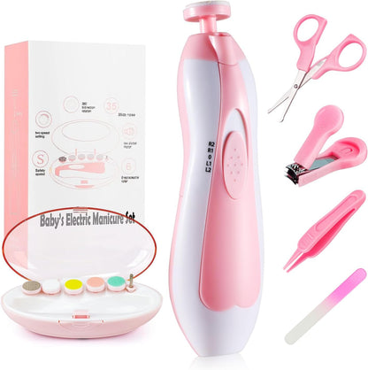 Electric Baby Nail Trimmer With Grinding Heads For Newborn Infant And Toddler