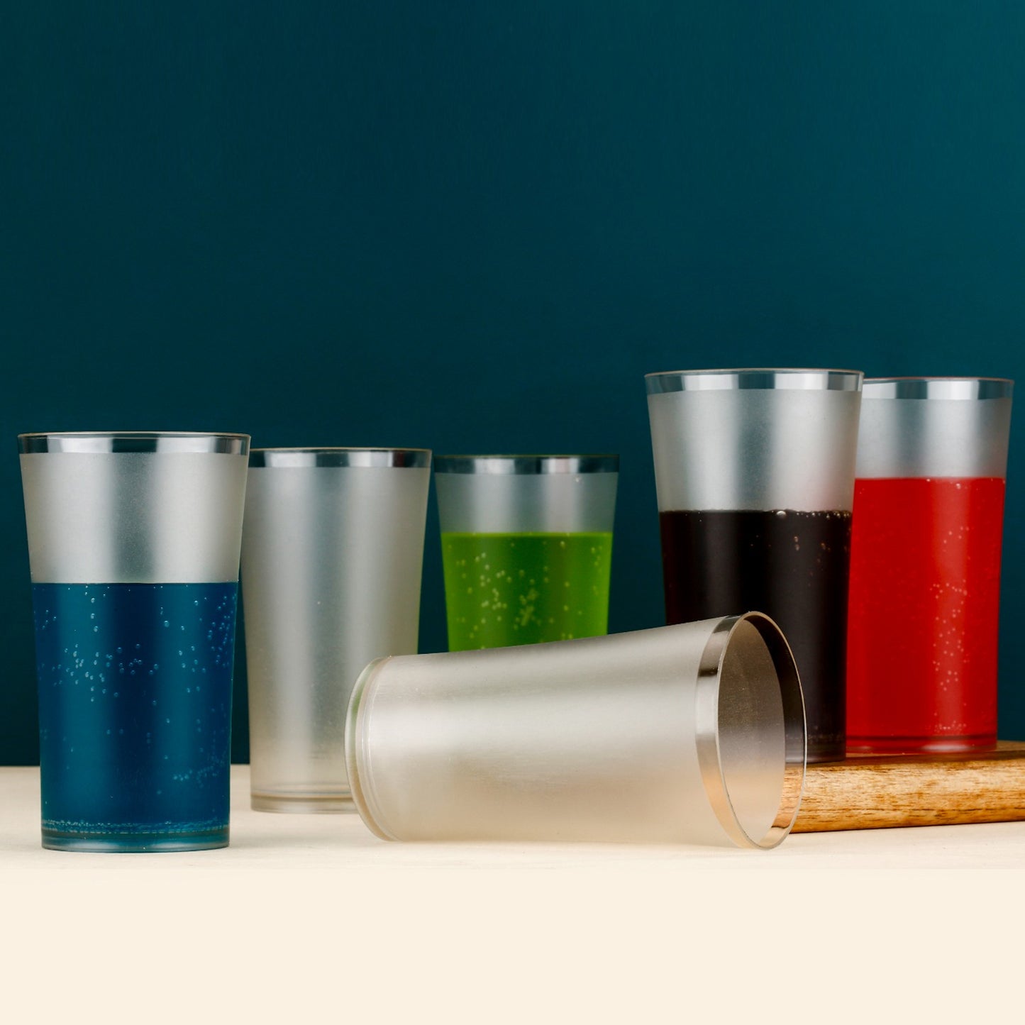 Matt Finish Glass Tumbler Set (Approx 300ml  6 Pc)