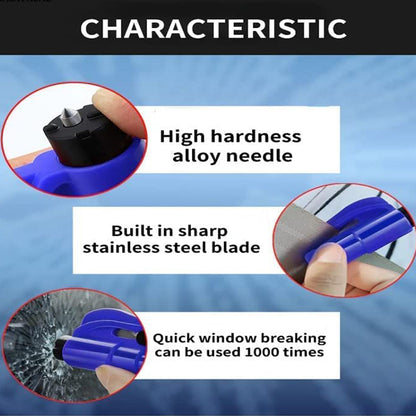 2 In 1 Emergency Safety Cutter With Key Chain Small Portable Handy Emergency Safely Glass Breaking  Seat Belt Cutting Keychain Tool