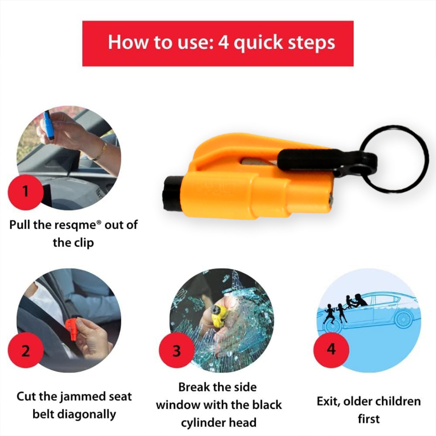 2 In 1 Emergency Safety Cutter With Key Chain Small Portable Handy Emergency Safely Glass Breaking  Seat Belt Cutting Keychain Tool