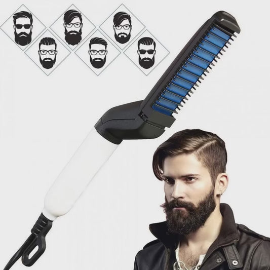 Mens Beard And Hair Curling Straightener (Modelling Comb)