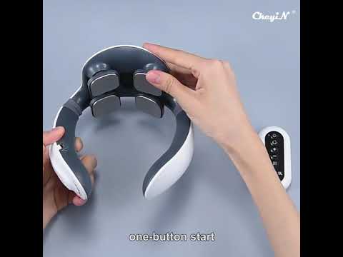 4 Heads Smart Electric Neck And Back Pulse Massager (1 Pc)