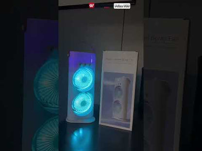 Electric Fan Desktop Double-head Powerful Air Cooler (1 Pc  With Remote)