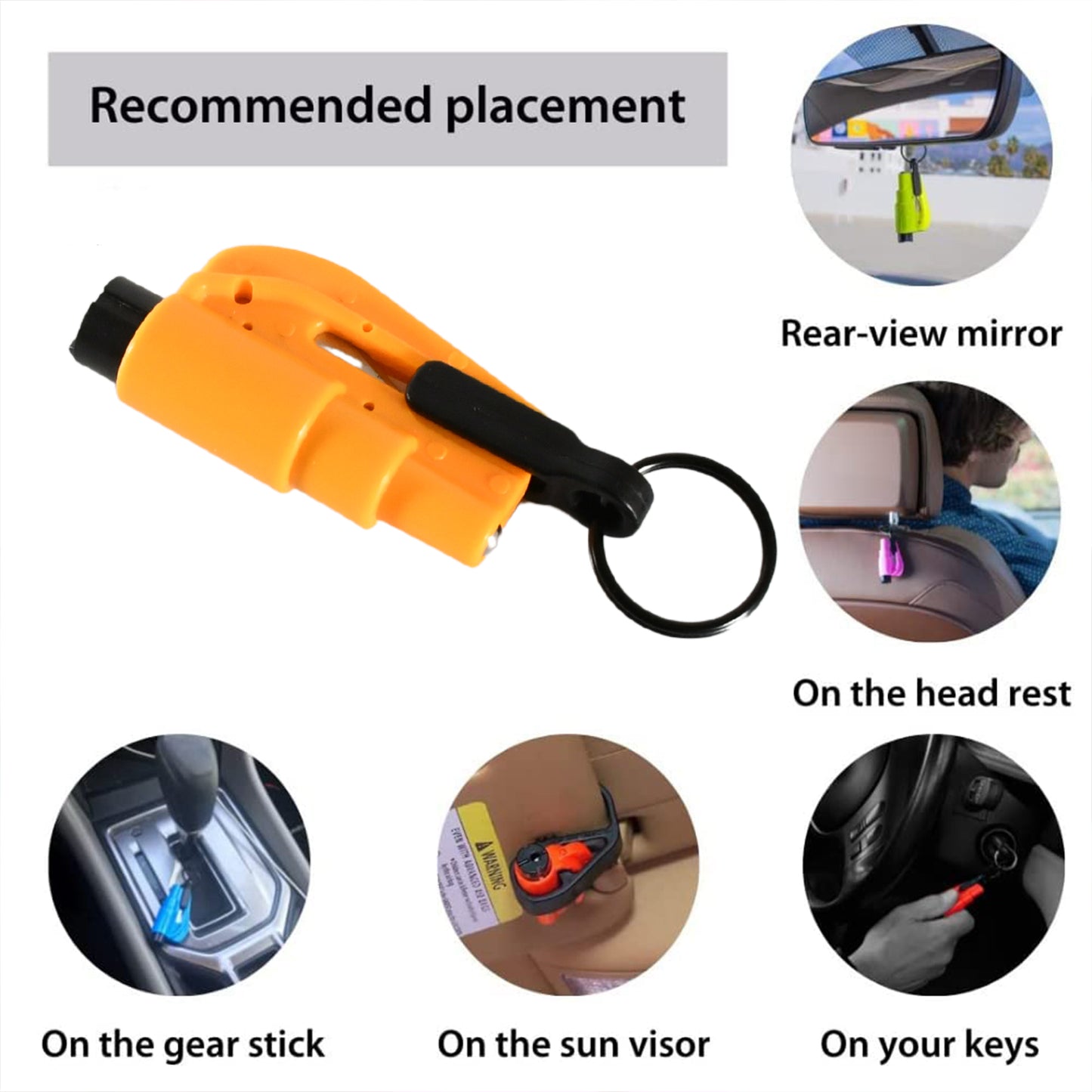 2 In 1 Emergency Safety Cutter With Key Chain Small Portable Handy Emergency Safely Glass Breaking  Seat Belt Cutting Keychain Tool